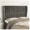 vidaXL Tête de lit avec oreilles Gris foncé 147x23x118/128 cm Velours