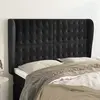 vidaXL Tête de lit avec oreilles Noir 147x23x118/128 cm Velours