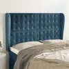 vidaXL Tête de lit avec oreilles Bleu foncé 147x23x118/128 cm Velours