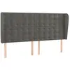 vidaXL Tête de lit avec oreilles Gris foncé 163x23x118/128 cm Velours