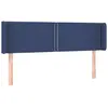 vidaXL Tête de lit avec oreilles Bleu 147x16x78/88 cm Tissu
