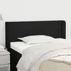 vidaXL Tête de lit avec oreilles Noir 93x16x78/88 cm Tissu