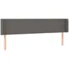 vidaXL Tête de lit avec oreilles Gris 163x16x78/88 cm Similicuir