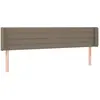 vidaXL Tête de lit avec oreilles Taupe 203x16x78/88 cm Tissu