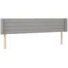 vidaXL Tête de lit avec oreilles Gris clair 183x16x78/88 cm Tissu