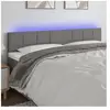 vidaXL Tête de lit à LED Gris foncé 160x5x78/88 cm Tissu