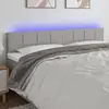 vidaXL Tête de lit à LED Gris clair 180x5x78/88 cm Tissu