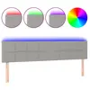 vidaXL Tête de lit à LED Gris clair 200x5x78/88 cm Tissu