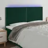 vidaXL Tête de lit à LED Vert foncé 200x5x118/128 cm Velours