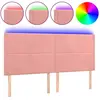vidaXL Tête de lit à LED Rose 160x5x118/128 cm Velours