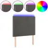 vidaXL Tête de lit à LED Gris foncé 90x5x118/128 cm Velours