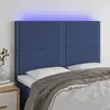 vidaXL Tête de lit à LED Bleu 144x5x118/128 cm Tissu