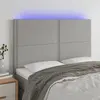 vidaXL Tête de lit à LED Gris clair 144x5x118/128 cm Tissu