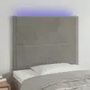 vidaXL Tête de lit à LED Gris clair 100x5x118/128 cm Velours