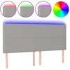 vidaXL Tête de lit à LED Gris clair 180x5x118/128 cm Tissu