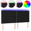 vidaXL Tête de lit à LED Noir 180x5x118/128 cm Tissu