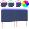vidaXL Tête de lit à LED Bleu 180x5x118/128 cm Tissu