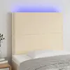 vidaXL Tête de lit à LED Crème 90x5x118/128 cm Tissu