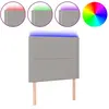 vidaXL Tête de lit à LED Gris clair 90x5x118/128 cm Tissu