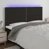 vidaXL Tête de lit à LED Noir 200x5x118/128 cm Tissu
