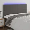 vidaXL Tête de lit à LED Gris 200x5x118/128 cm Similicuir