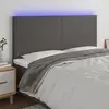 vidaXL Tête de lit à LED Gris 180x5x118/128 cm Similicuir