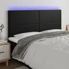 vidaXL Tête de lit à LED Noir 160x5x118/128 cm Similicuir