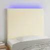 vidaXL Tête de lit à LED Crème 80x5x118/128 cm Similicuir