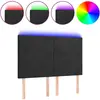 vidaXL Tête de lit à LED Noir 144x5x118/128 cm Velours