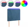 vidaXL Tête de lit à LED Bleu foncé 80x5x118/128 cm Velours