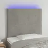 vidaXL Tête de lit à LED Gris clair 90x5x118/128 cm Velours