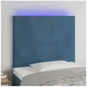 vidaXL Tête de lit à LED Bleu foncé 90x5x118/128 cm Velours