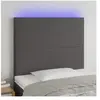vidaXL Tête de lit à LED Gris 100x5x118/128 cm Similicuir