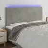 vidaXL Tête de lit à LED Gris clair 160x5x118/128 cm Velours