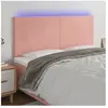 vidaXL Tête de lit à LED Rose 160x5x118/128 cm Velours