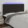 vidaXL Tête de lit à LED Noir 200x5x118/128 cm Tissu