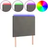 vidaXL Tête de lit à LED Gris foncé 80x5x118/128 cm Velours