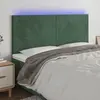 vidaXL Tête de lit à LED Vert foncé 180x5x118/128 cm Velours