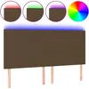 vidaXL Tête de lit à LED Marron foncé 180x5x118/128 cm Tissu