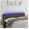 vidaXL Tête de lit à LED Marron foncé 144x7x78/88 cm Tissu