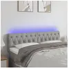 vidaXL Tête de lit à LED Gris clair 160x7x78/88 cm Tissu