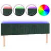 vidaXL Tête de lit à LED Vert foncé 200x5x78/88 cm Velours
