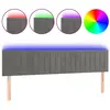vidaXL Tête de lit à LED Gris clair 200x5x78/88 cm Velours
