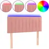 vidaXL Tête de lit à LED Rose 90x5x78/88 cm Velours