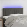 vidaXL Tête de lit à LED Gris foncé 90x5x78/88 cm Velours