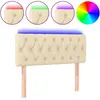 vidaXL Tête de lit à LED Crème 90x7x78/88 cm Tissu