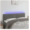 vidaXL Tête de lit à LED Gris clair 144x5x78/88 cm Velours