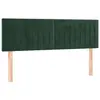 vidaXL Tête de lit à LED Vert foncé 144x5x78/88 cm Velours