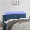 vidaXL Tête de lit à LED Bleu foncé 144x5x78/88 cm Velours