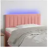vidaXL Tête de lit à LED Rose 100x5x78/88 cm Velours